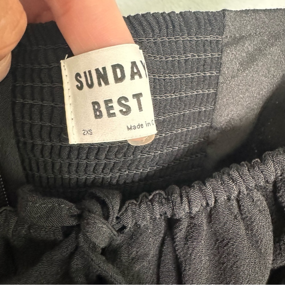 Sunday Best Aritzia Arden Babydoll puff sleeves black mini Dress 2XS - Picture 5 of 10